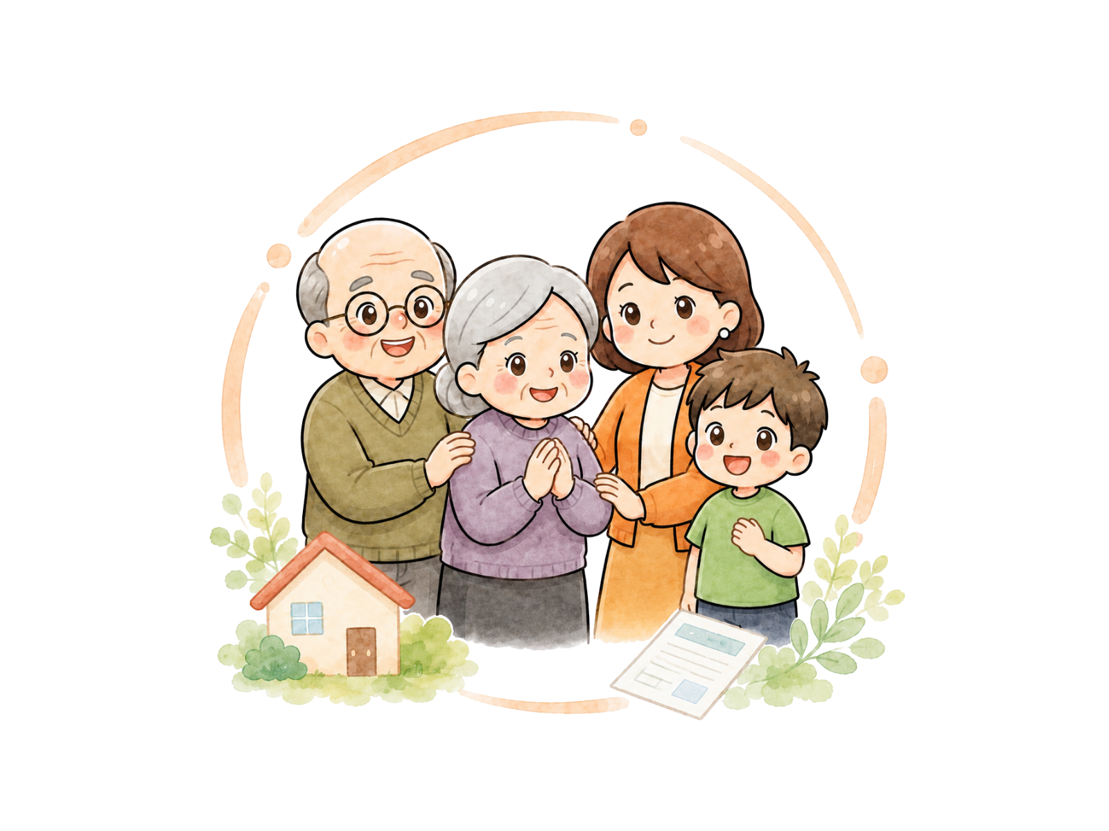 穏やかに受け継ぐ道筋を表したイラスト