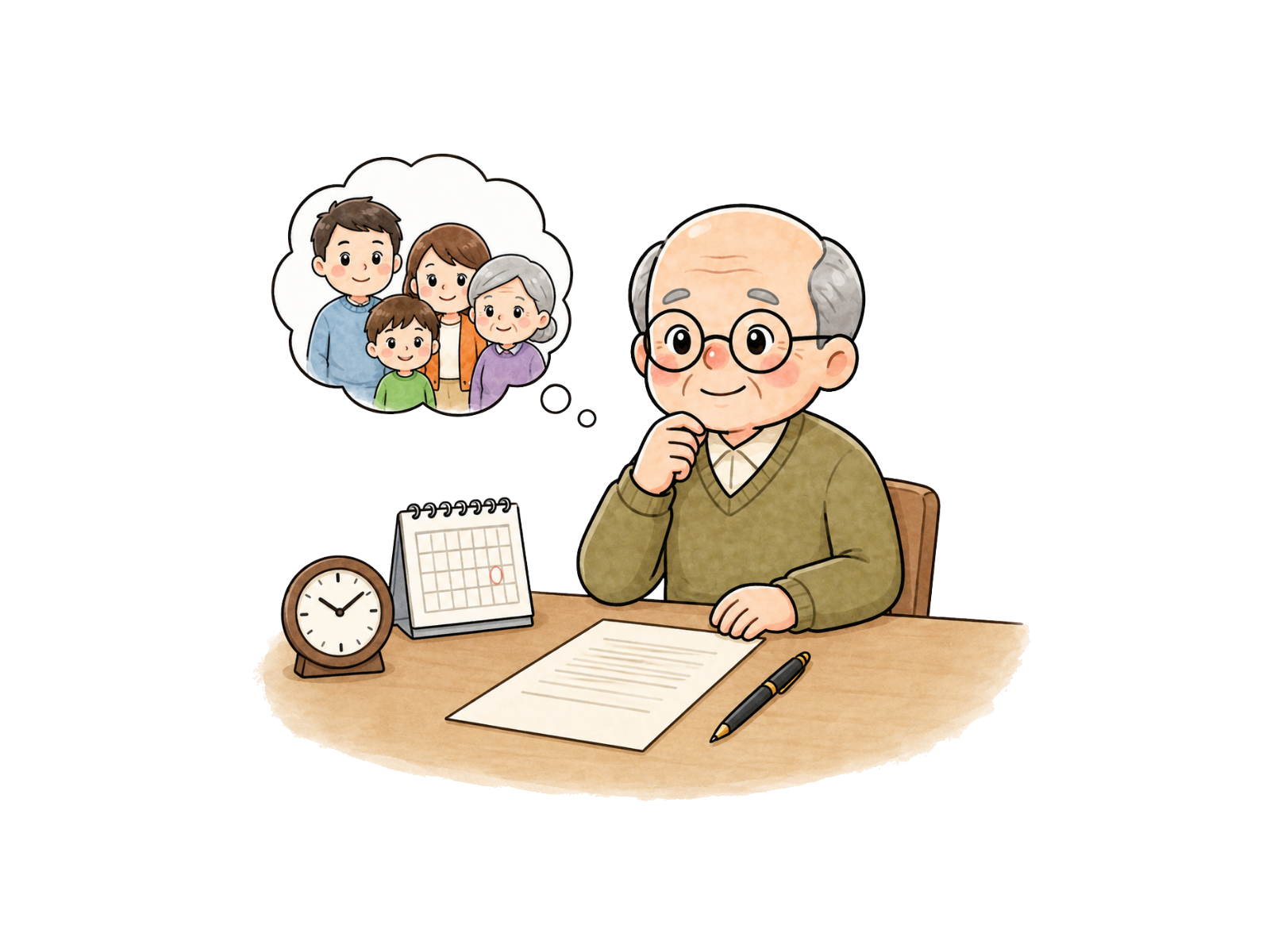 遺言や家族への想いについて考える高齢の夫婦